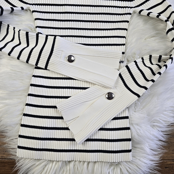 A.L.C. Anya Striped Knit Ribbed Boatneck Top Size Small - Picture 14 of 15